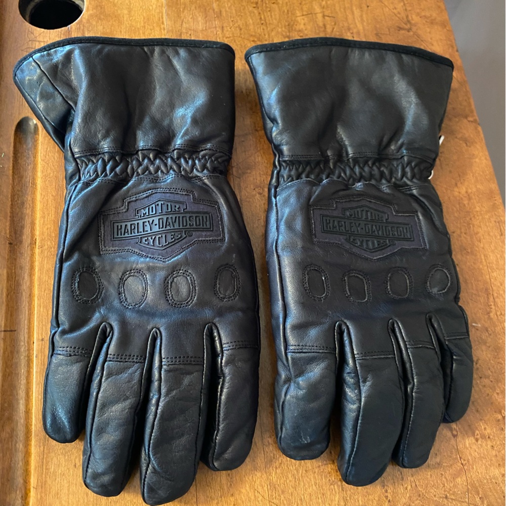 Harley-Davidson® Men's Sz Large Gauntlet Leather Motorcycle Riding Gloves